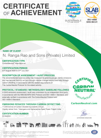 Cycle Pure Agarbathies Zero Carbon Certificate